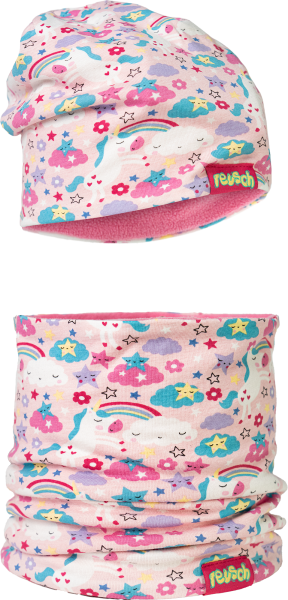 Reusch Kids Hat and Scarf Set 6589040 3748 pink 1